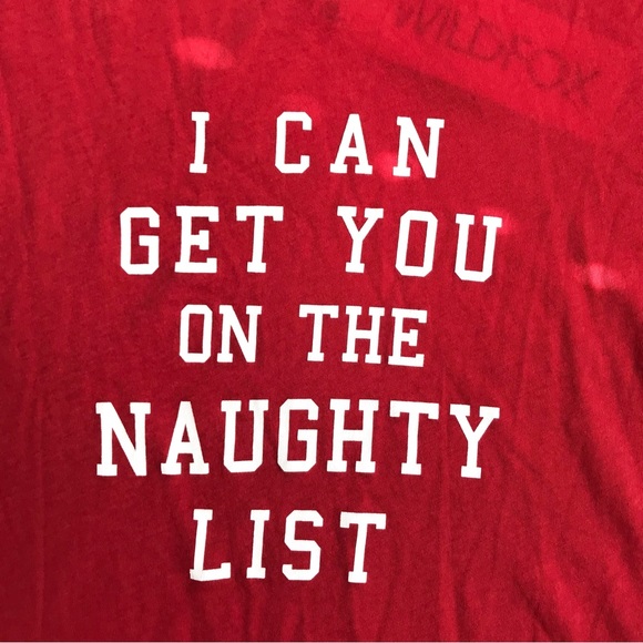 Wildfox I Can Get You on the Naughty List Red T Shirt NWT M - Picture 5 of 7